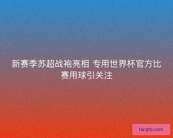 新赛季苏超战袍亮相 专用世界杯官方比赛用球引关注