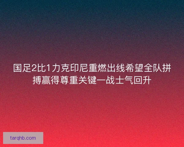 国足2比1力克印尼重燃出线希望全队拼搏赢得尊重关键一战士气回升 国足2比1力克印尼重燃出线希望全队拼搏赢得尊重关键一战士气回升
