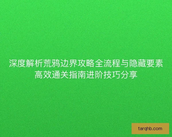 深度解析荒鸦边界攻略全流程与隐藏要素高效通关指南进阶技巧分享