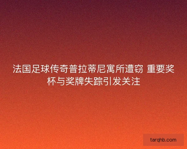 法国足球传奇普拉蒂尼寓所遭窃 重要奖杯与奖牌失踪引发关注 法国足球传奇普拉蒂尼寓所遭窃 重要奖杯与奖牌失踪引发关注